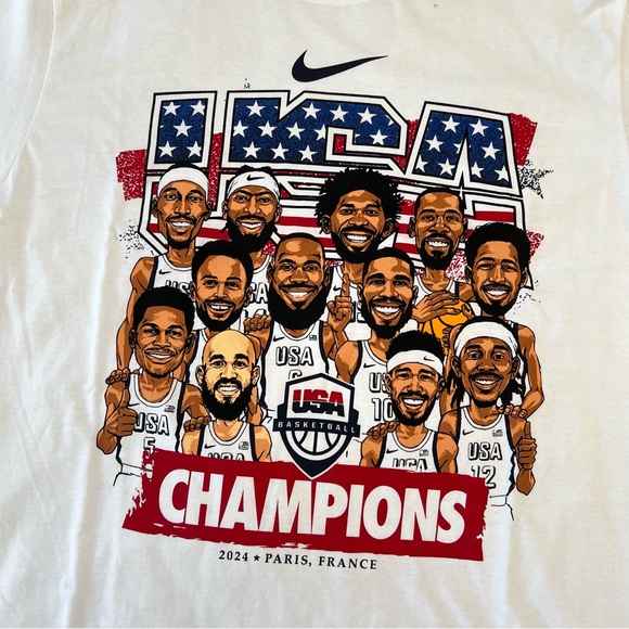 ✔️NWT✔️ NIKE Team USA Golden State Warriors Champions 2024 Paris France Tee - Picture 3 of 5